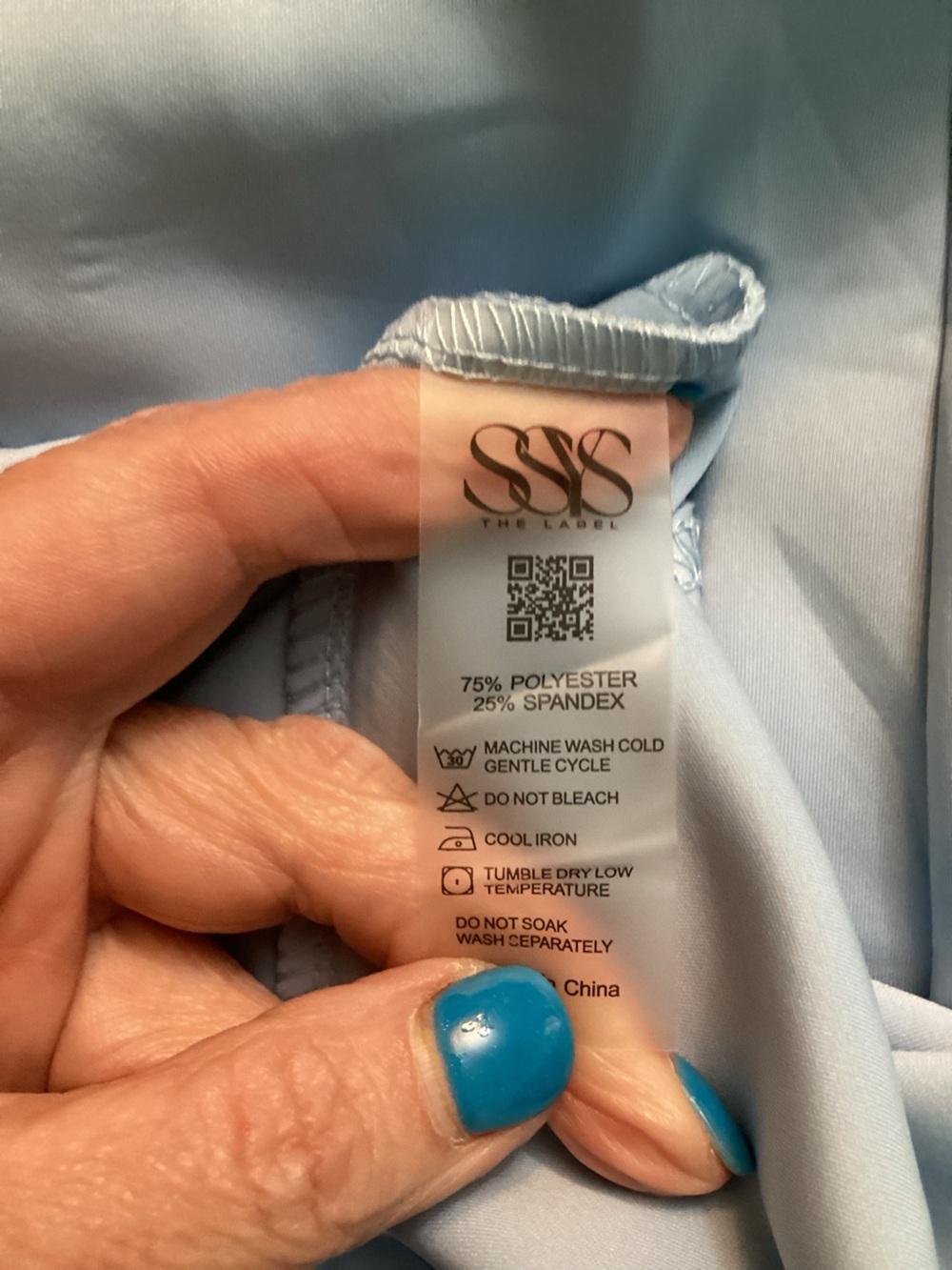 SSYS Margaret Drop Waist Collared Scuba Dress In Light Blue - Picture 6 of 6